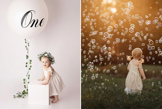 ایده عکاسی از کودکان با وسایل تولد و ابزارها