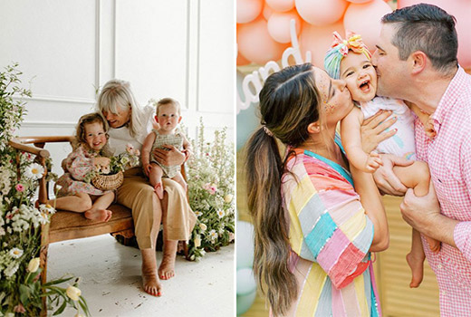 ایده عکاسی از کودکان در تولدشان با خانواده